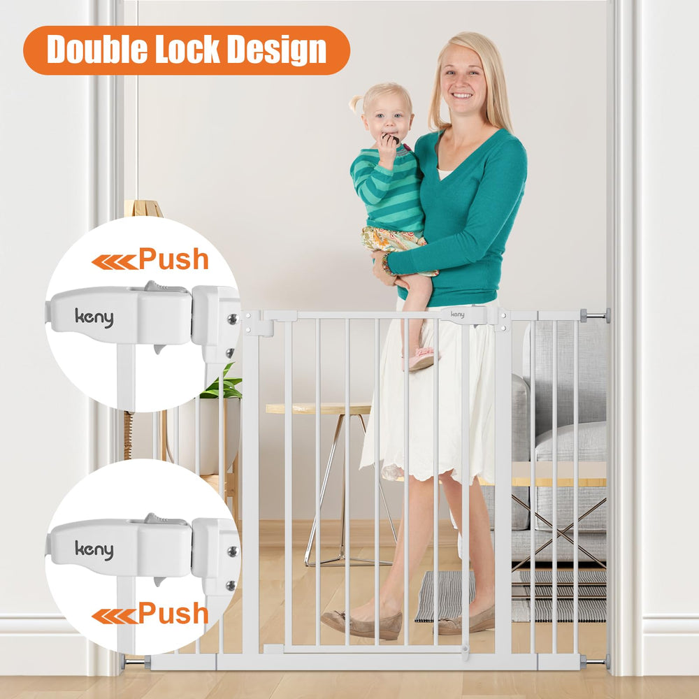 Keny baby gate installs quickly without tools due to pressure mounted design