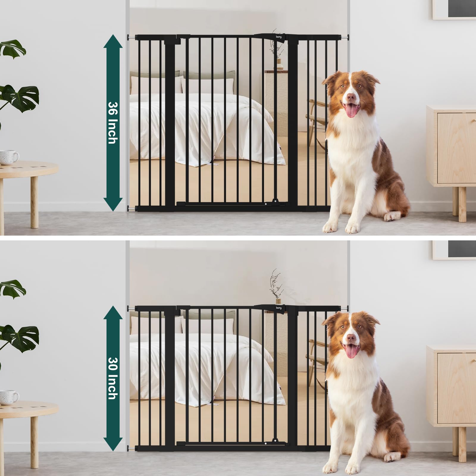 Keny baby gate stairs installation shows pressure-mounted setup for stairs