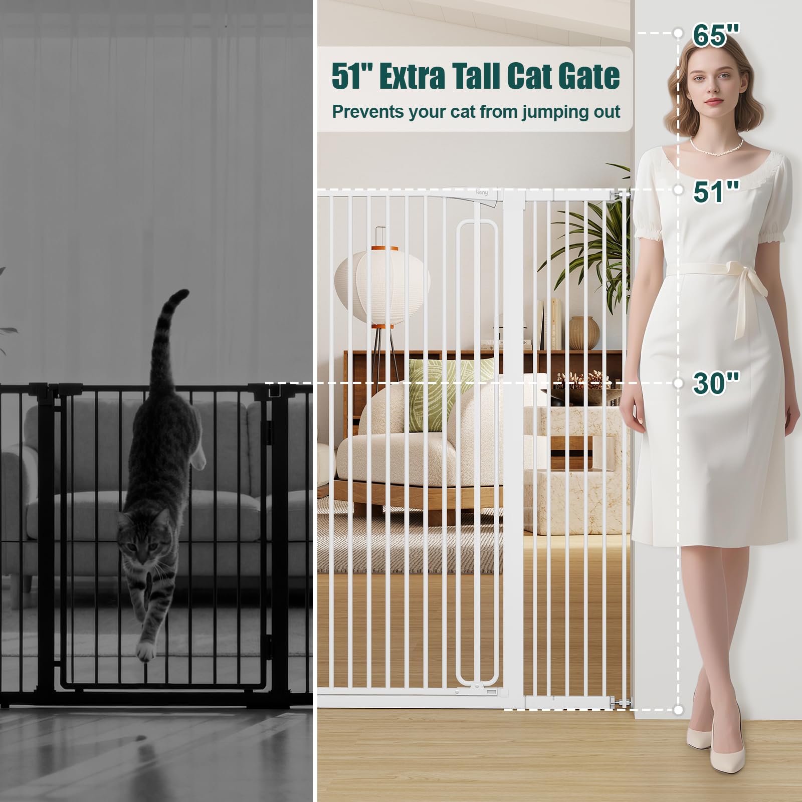 keny cat gate narrow spacing 1.37 inch keeps kittens from squeezing through