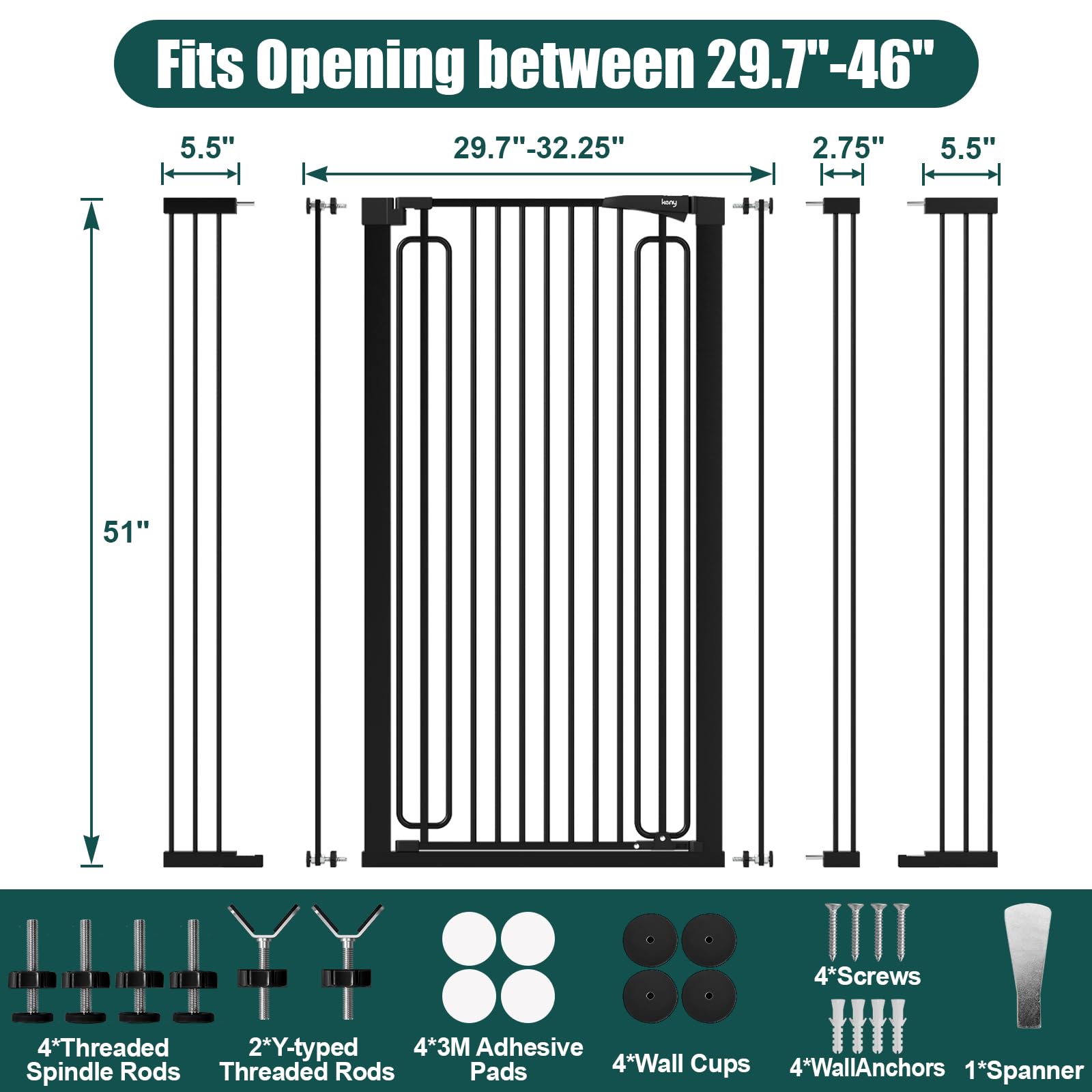 keny double-lock top-bottom design for secure one-handed operation