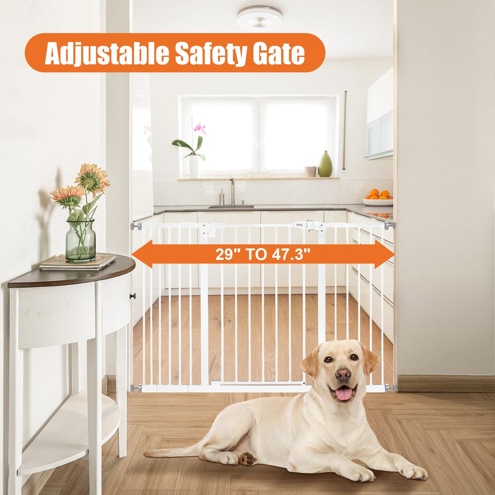 keny gate in use shows adjustable width fit for doorways.