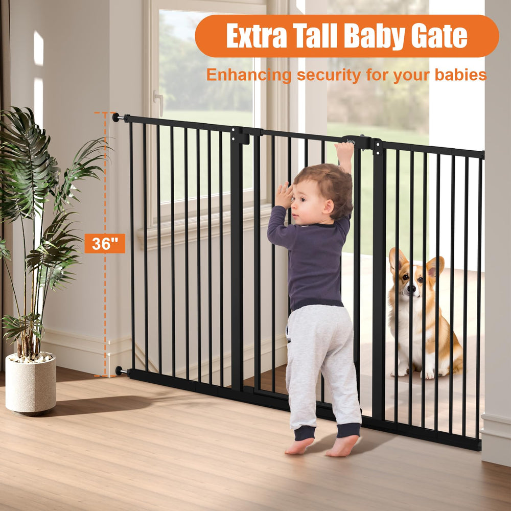 keny wide-opening gate 29-55in in doorway accommodates large openings safely.
