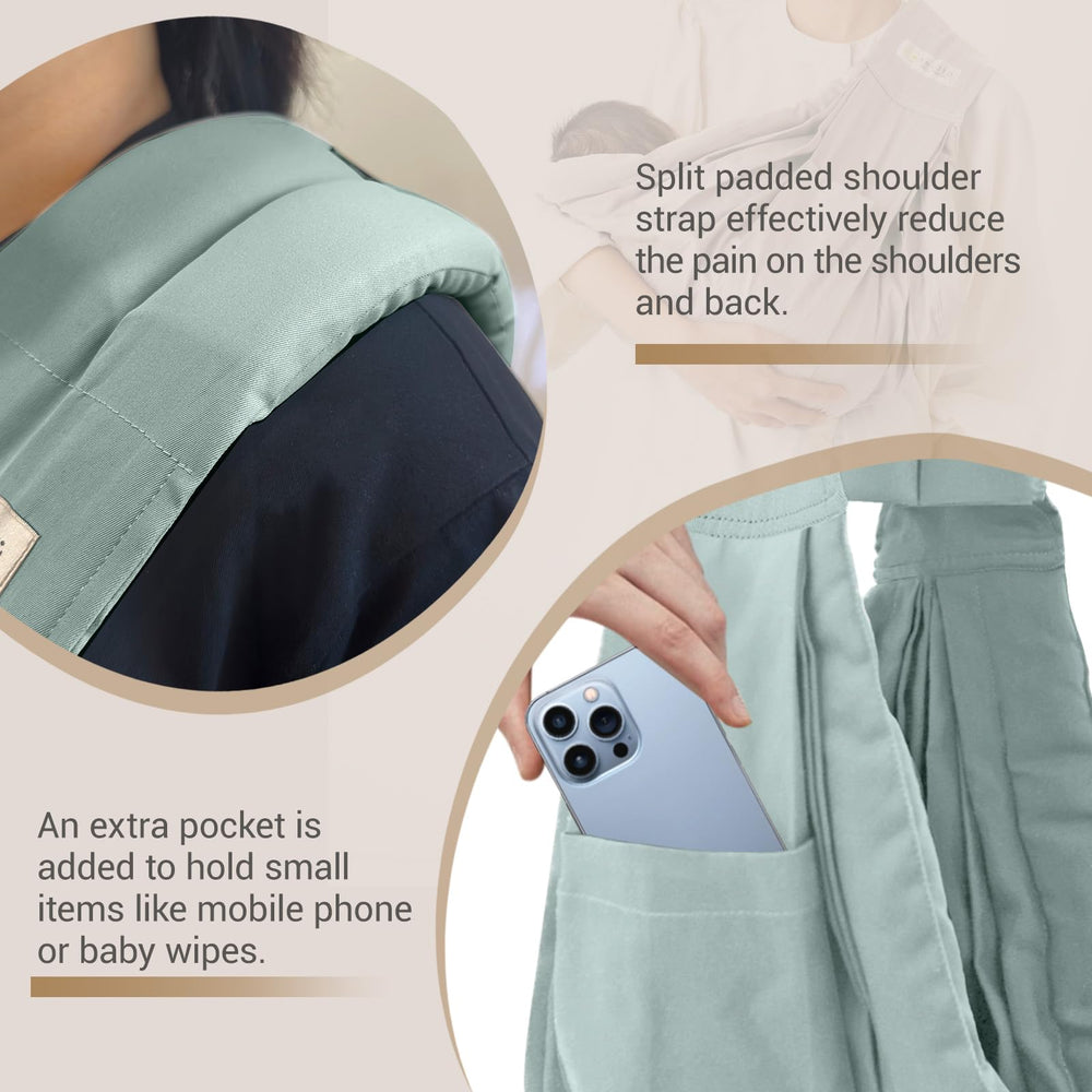 kerätä baby sling front-pocket provides convenient storage for small items
