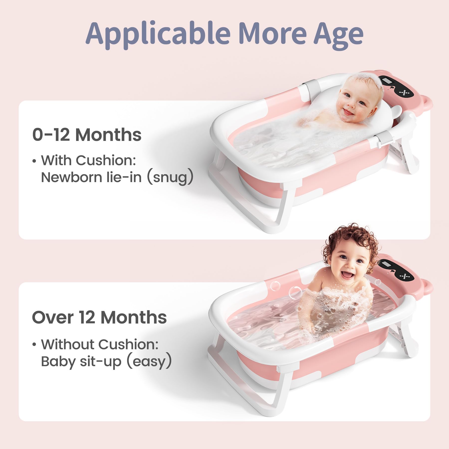 Kerbwry baby bath tub with soft towel ready for cozy bath time