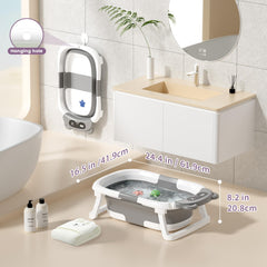 Kerbwry collapsible baby bathtub built-in gauge helps monitor bath temperature