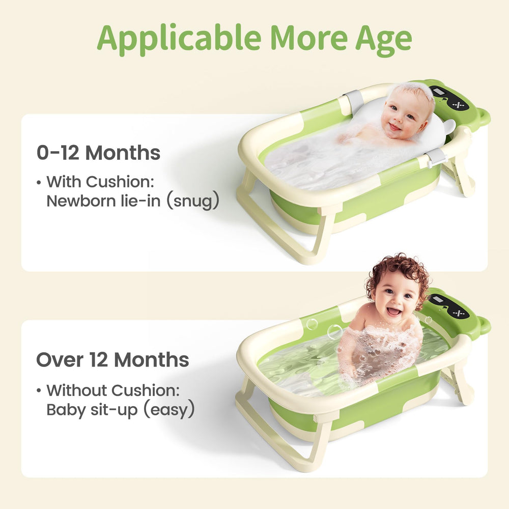 Kerbwry collapsible baby bathtub with soft towel included for gentle bath