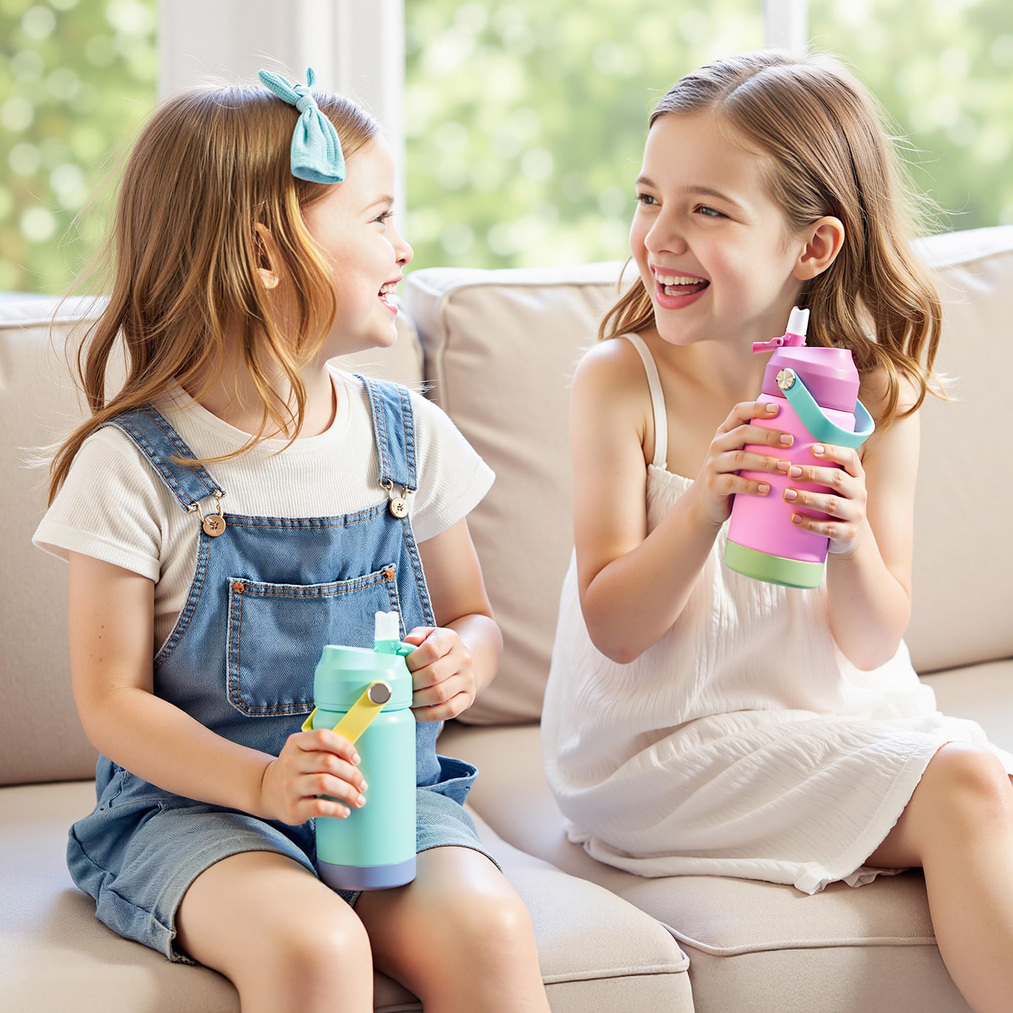 Kerilyn sky bottle with two straws included for flexible sipping