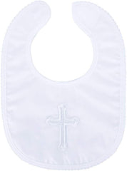 KESICI Baptism Bib soft cotton close-up, plush feel and absorbency for drool.
