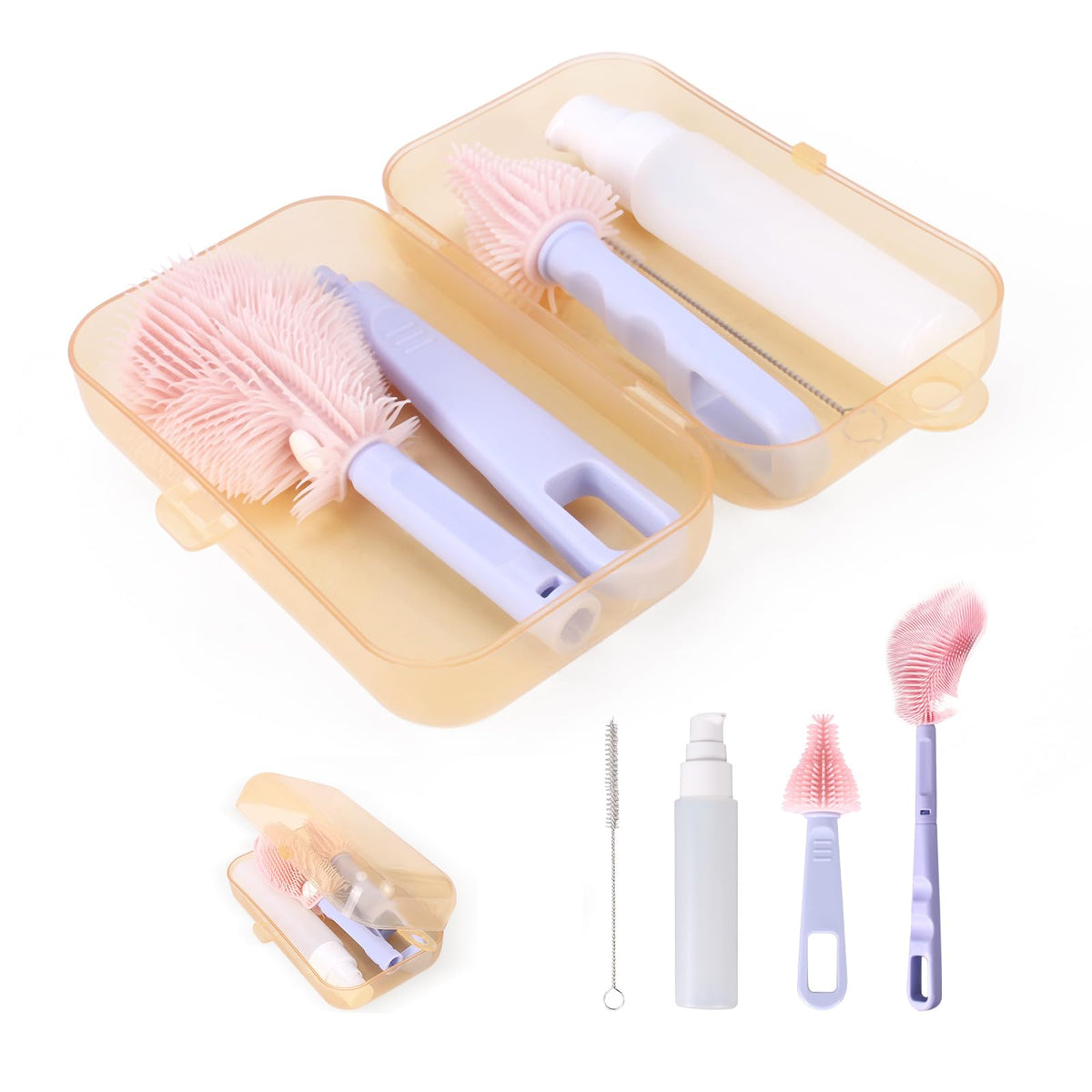 KEUYE breast pump cleaning kit bottle brush for quick, thorough bottle cleaning on the go
