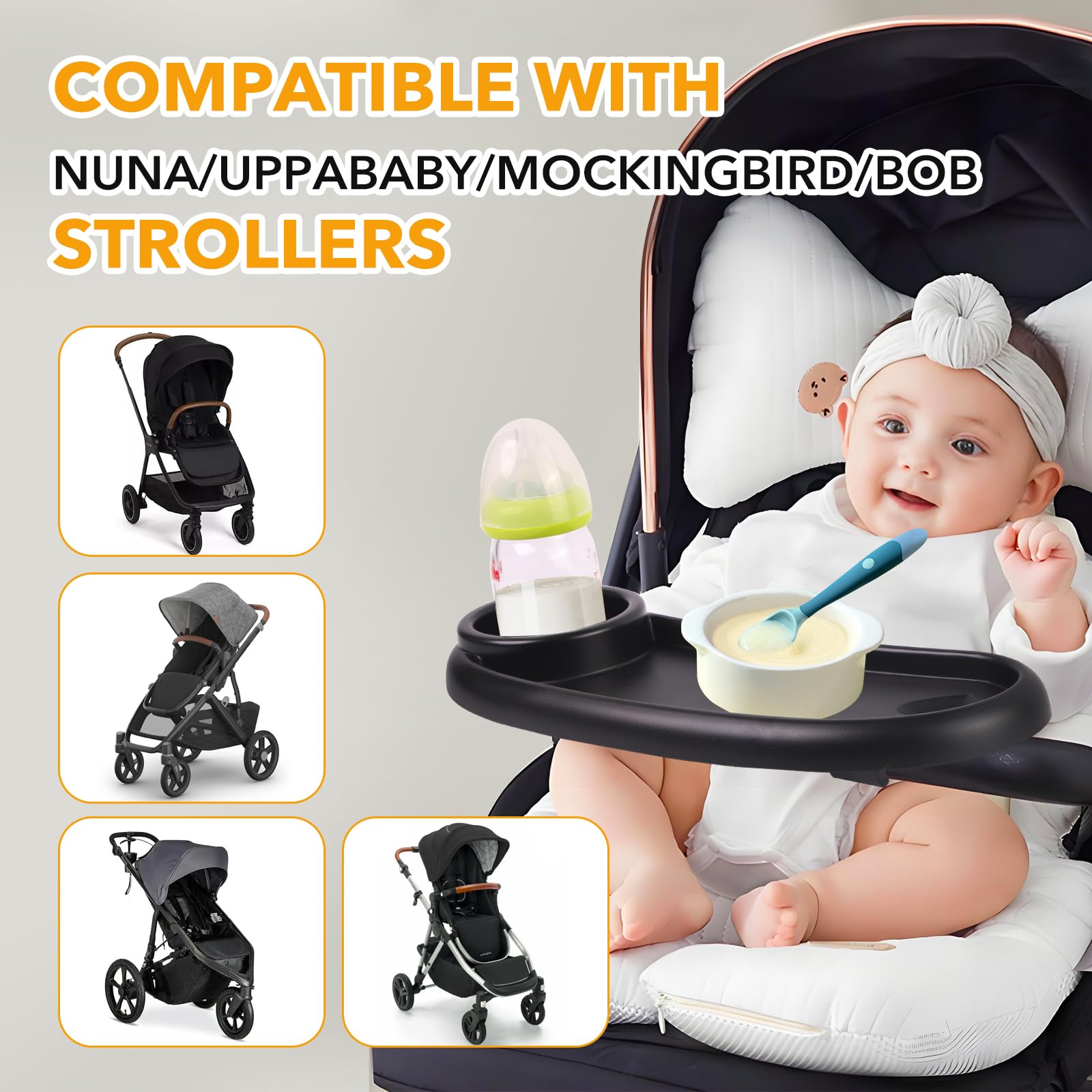 KEUYE Nuna snack tray durable materials ensure long-lasting stroller compatibility