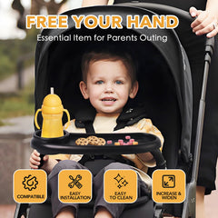 KEUYE snack tray 360 rotation clamps allow versatile positioning on any stroller