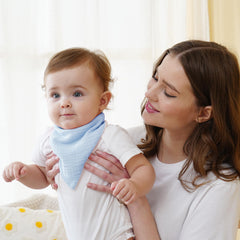 Kewlife gift Baby Bib on a baby during teething keeps drool away.