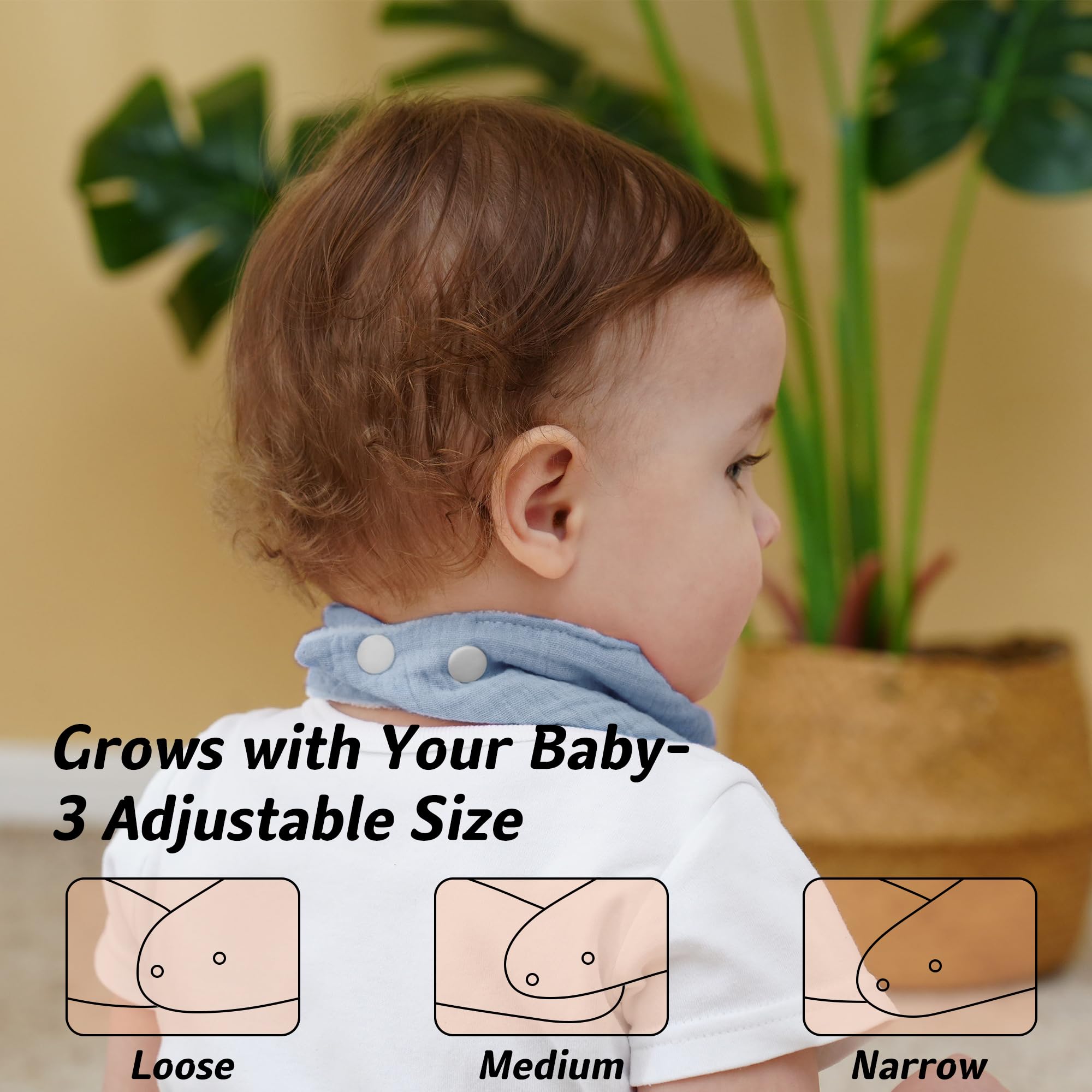 Adjustable snaps on Kewlife Gift bibs ensure secure, growing-fit