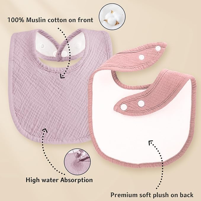 Kewlife gift muslin baby bib-on-baby-drool-ready captures everyday mess management on the go.