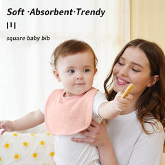 Kewlife gift muslin baby bib quick-dry-back-material highlights moisture-wicking back for comfort.