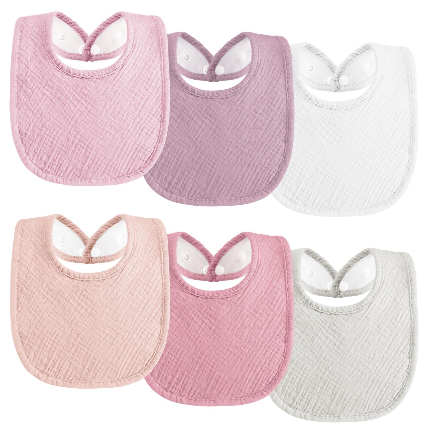 Kewlife gift muslin bibs 6-pack full set for newborns and toddlers