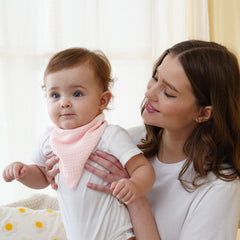Kewlife Gift muslin baby bibs 8-pack color variety closeup shows stylish eight-color options for baby outfits
