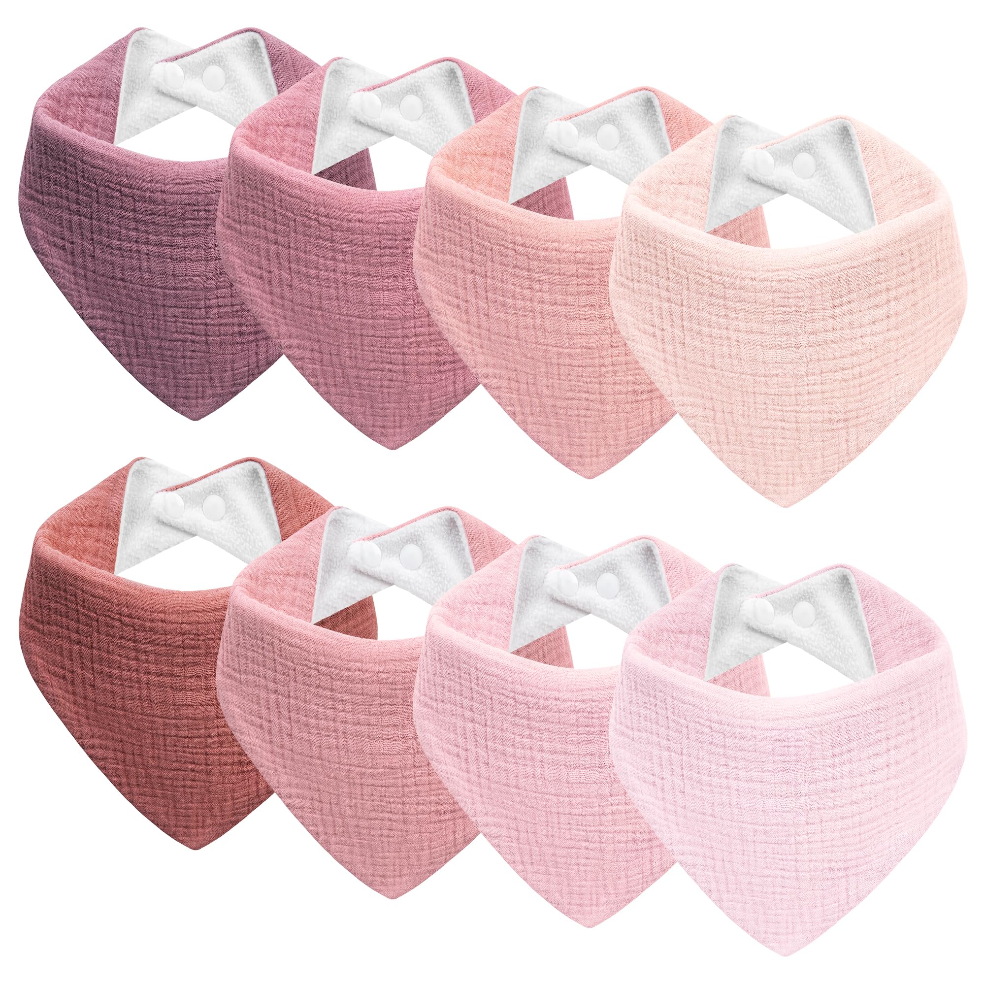 Kewlife Gift muslin baby bibs 8-pack front view highlights absorbent drool protection for outfits