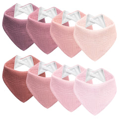 Kewlife Gift muslin baby bibs 8-pack front view highlights absorbent drool protection for outfits