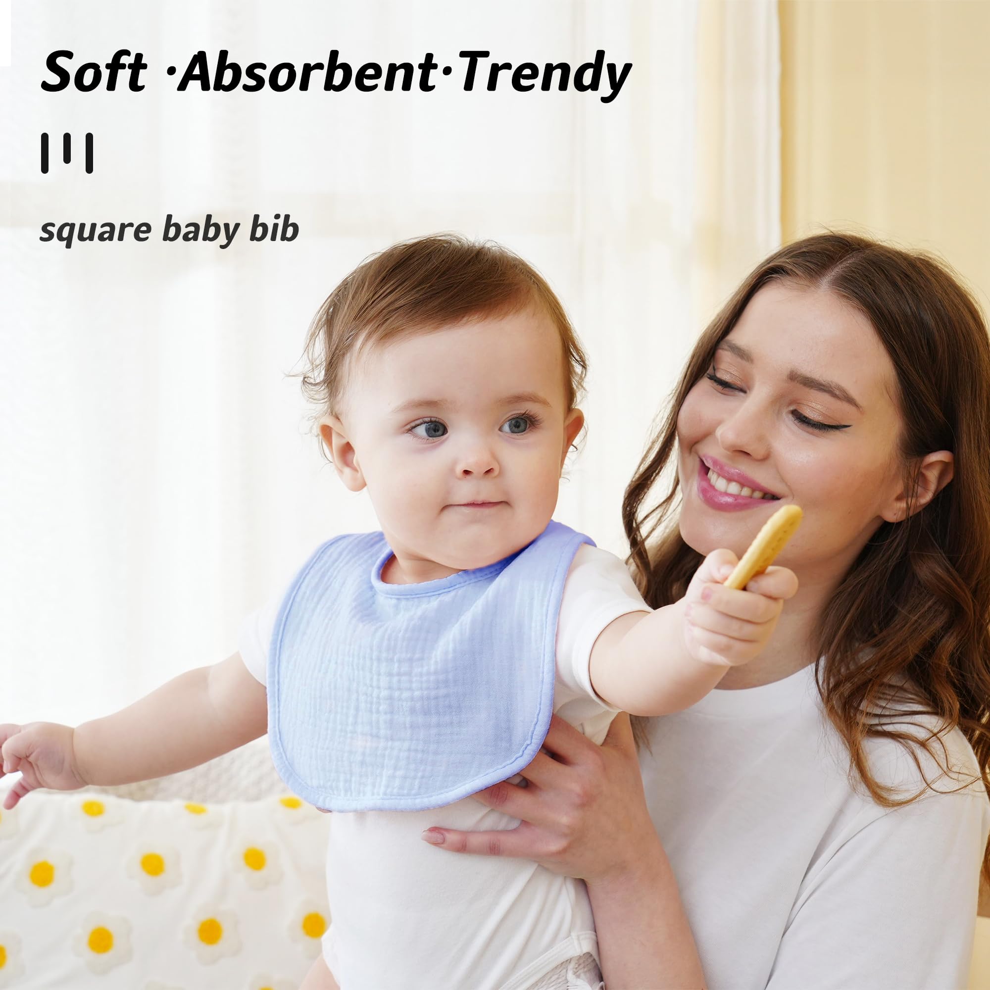 Kewlife Gift Muslin Baby Bibs back with quick-dry fleece for moisture management.
