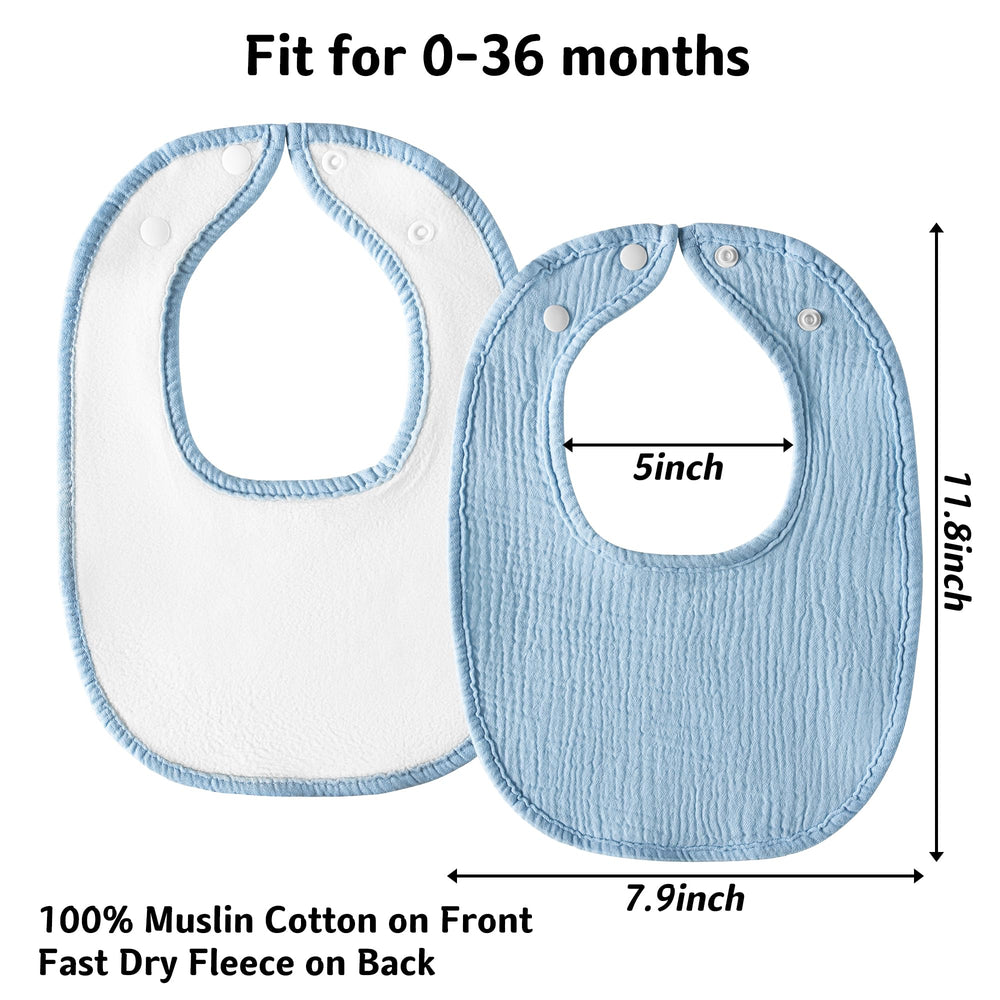 Kewlife Gift Muslin Baby Bibs double as burp cloths while traveling.