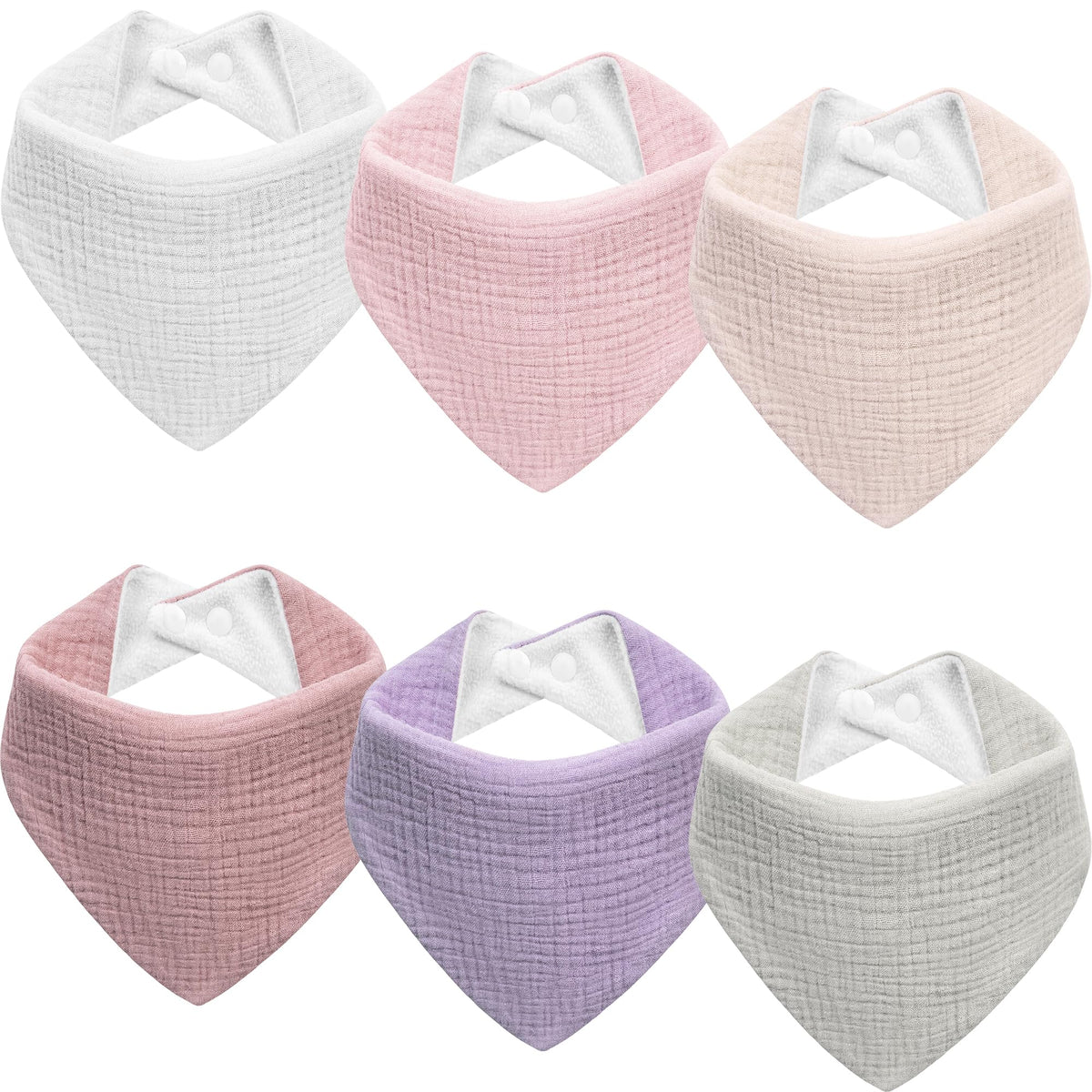 Kewlife gift Muslin Baby Bibs front view, soft absorbent fabric for drool protection