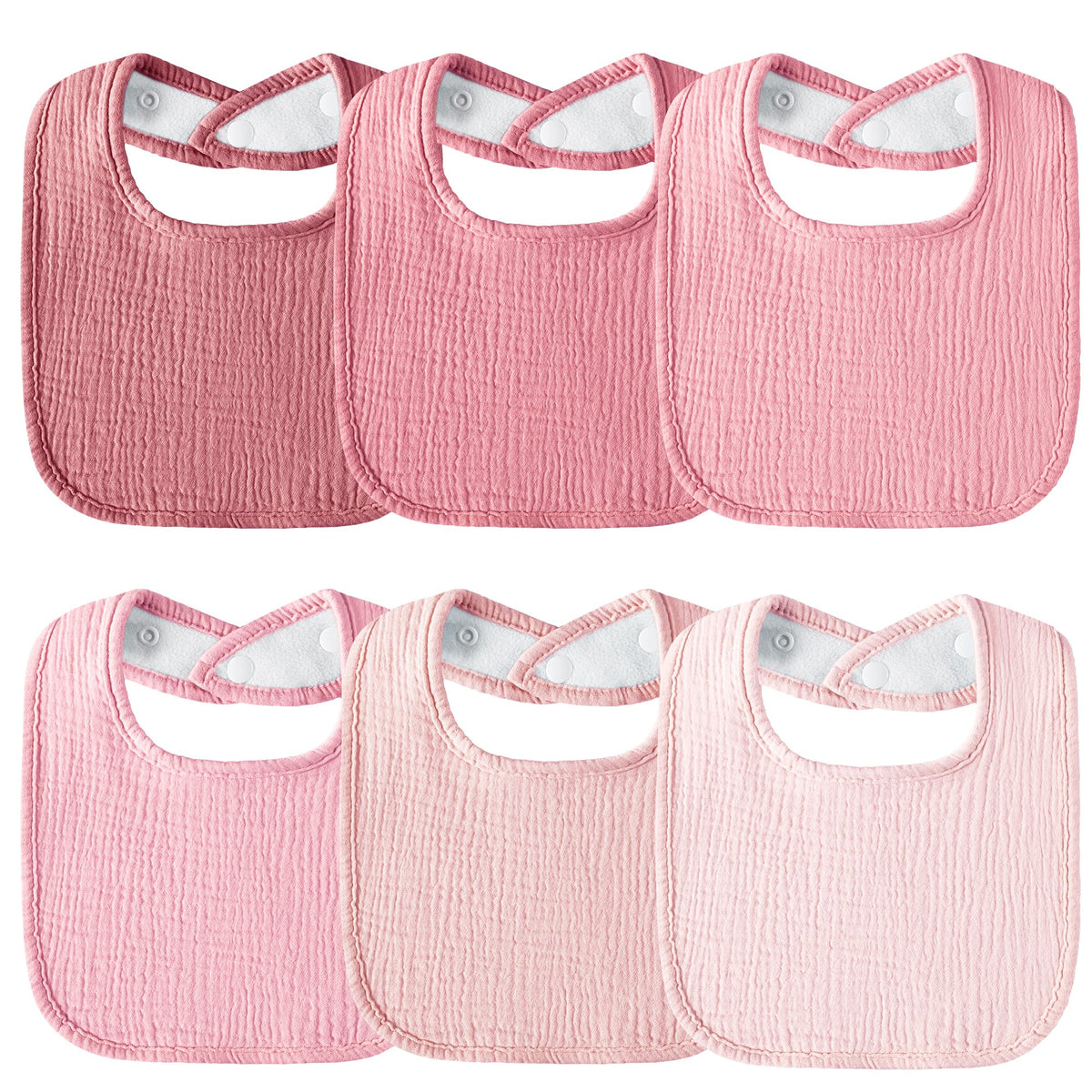 Kewlife gift muslin baby bibs pink pack flatlay, soft and absorbent for drool
