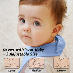 Kewlife Gift Muslin Baby Bibs adjustable snaps fit growing babies.