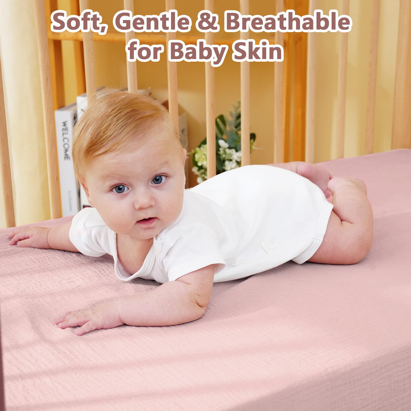 Kewlife Gift muslin crib sheet snug-fit design keeps mattress in place