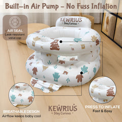 Kewrius inflatable baby seat built-in pump inflates quickly