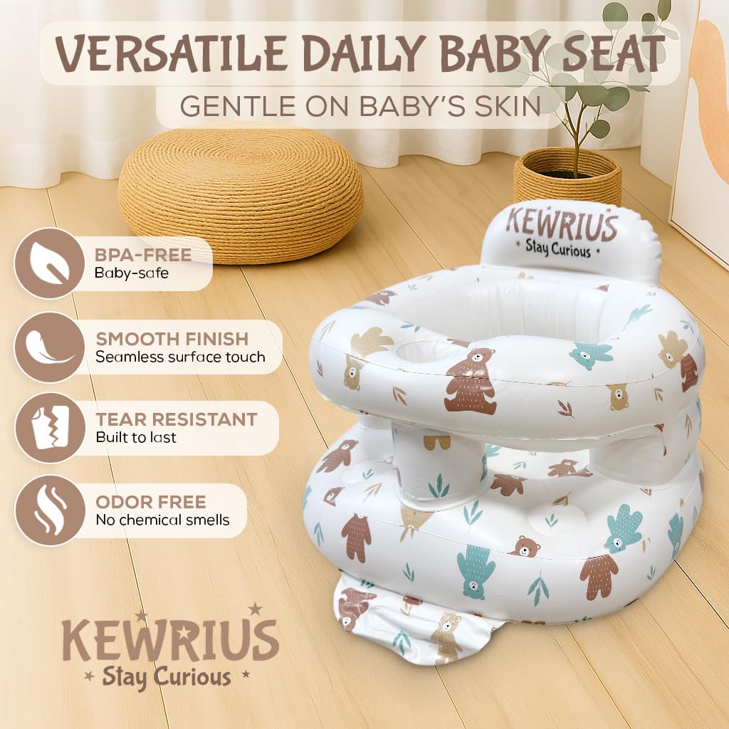 Kewrius inflatable baby seat made from BPA-free PVC for safe use
