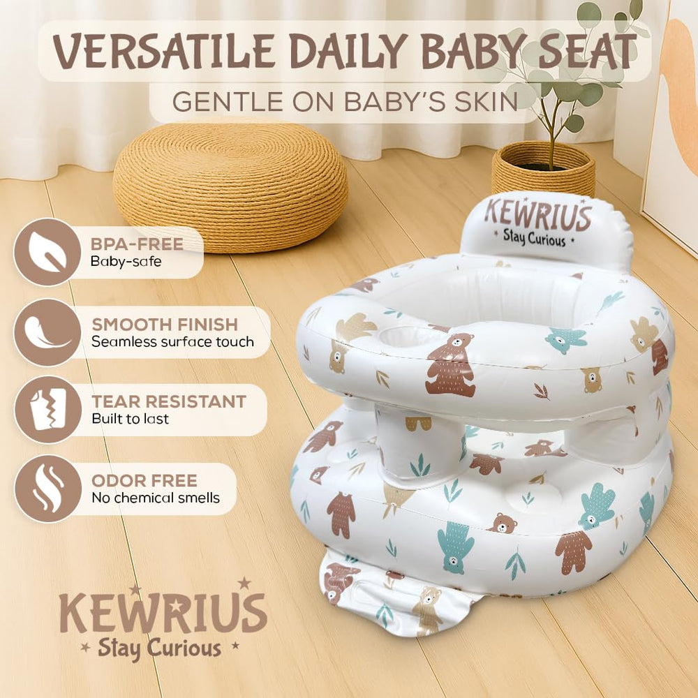 Kewrius inflatable baby seat made from BPA-free PVC for safe use