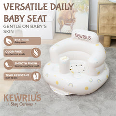 Kewrius Inflatable Baby Seat Sky Chair built-in pump enables quick, effortless inflation