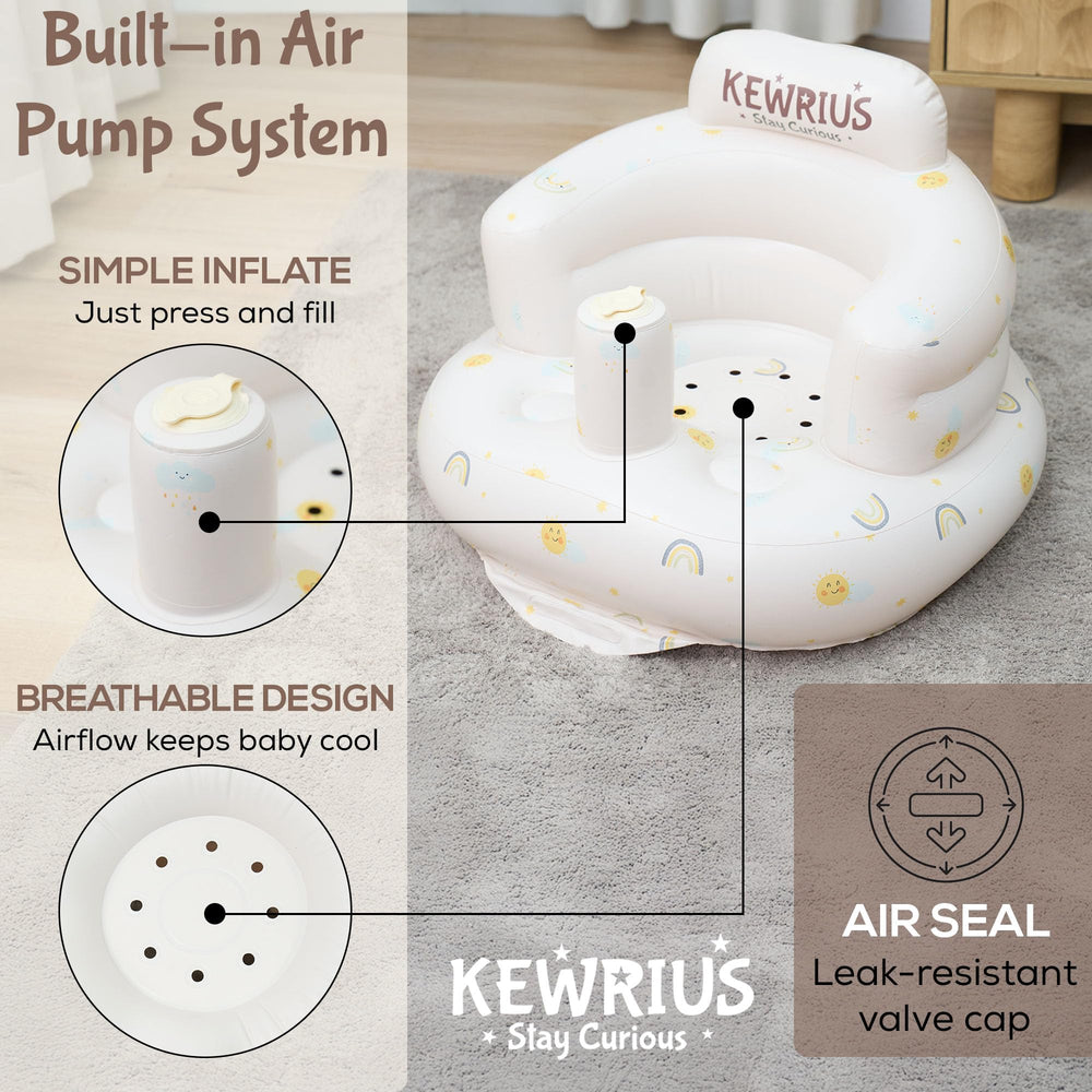 Kewrius Inflatable Baby Seat Sky Chair sit-up use supports upright play and storytelling
