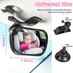 Kewucn baby car mirror 360-degree rotation for flexible rear viewing