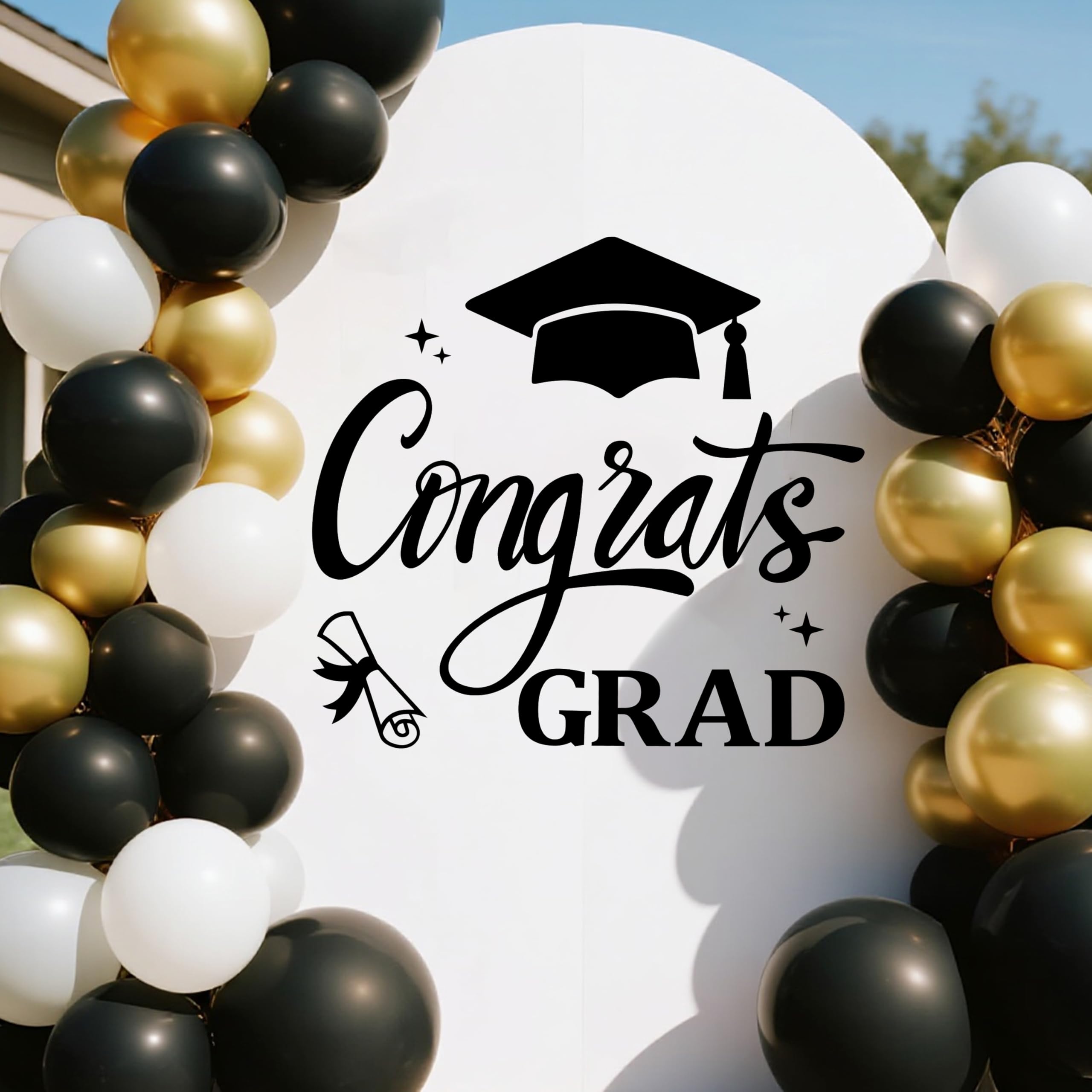 KEWUFD Congrats Grad wall decal with 2026 design enhances wall decor for a festive backdrop.