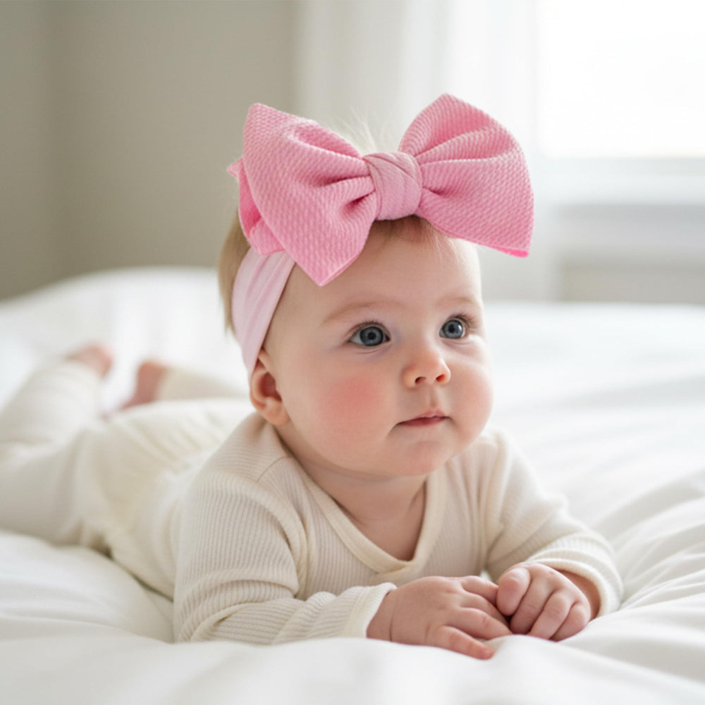 Kexinstar baby bow headbands pink, adorable accessory for photos and daily outfits