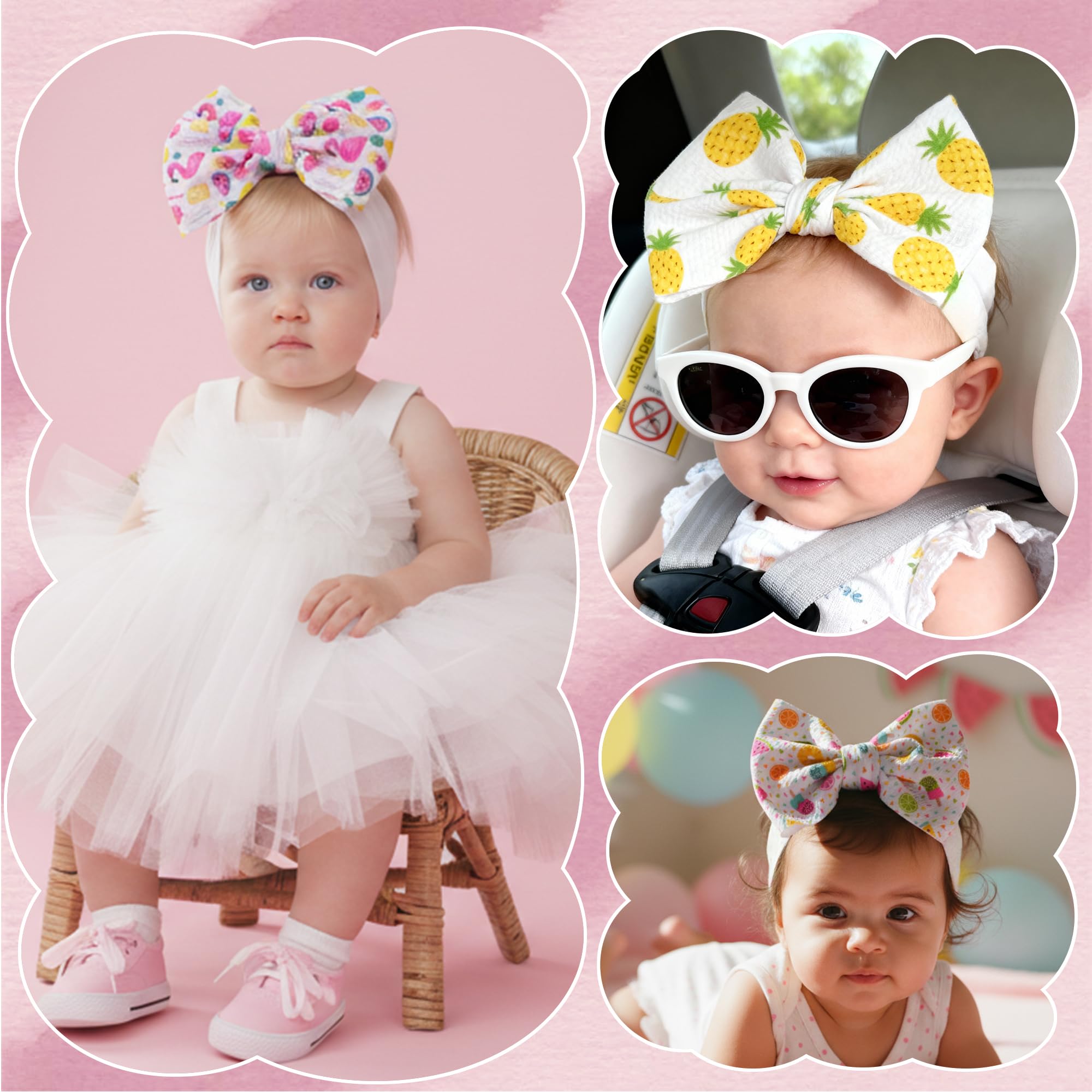 kexinstar headband stretch fit 0-12 months demonstrates secure, adaptable sizing.