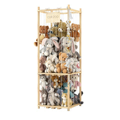 Keyixize stuffed animal storage front view shows organized plush display