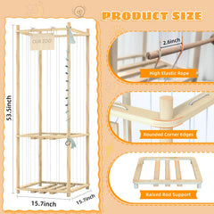 Keyixize wooden zoo holder side view demonstrates compact room fit