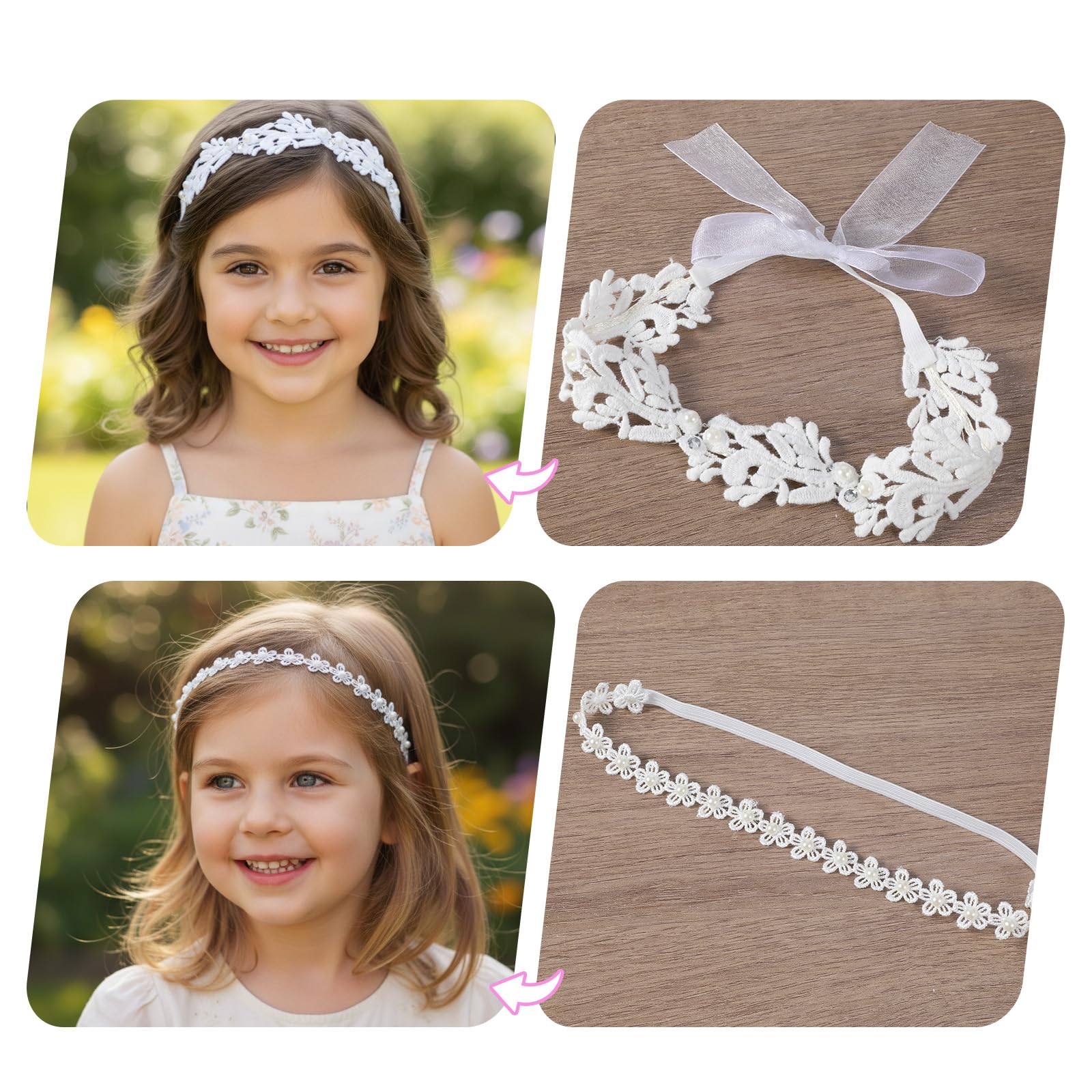 KFHENSOMR adjustable headband showing newborn-to-toddler fit for growing children