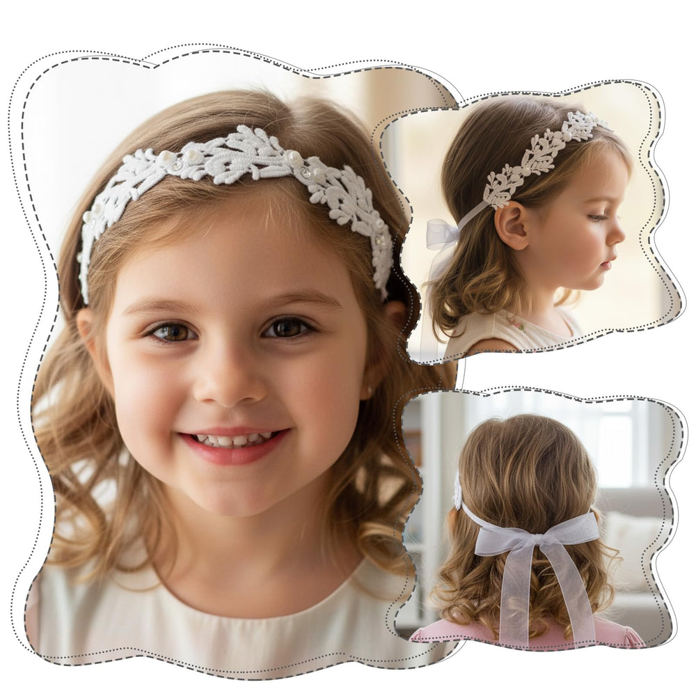 KFHENSOMR christening headband closeup for baptism-ready styling