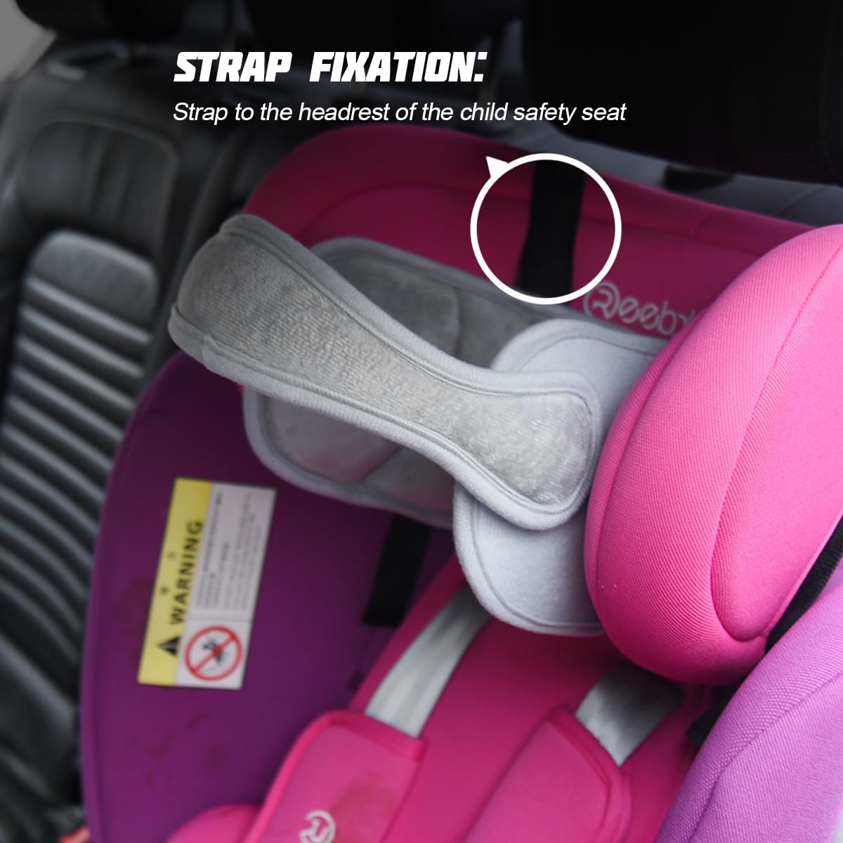 KHGUZ headrest strap adjustable-fit enables customized head support for growing children.