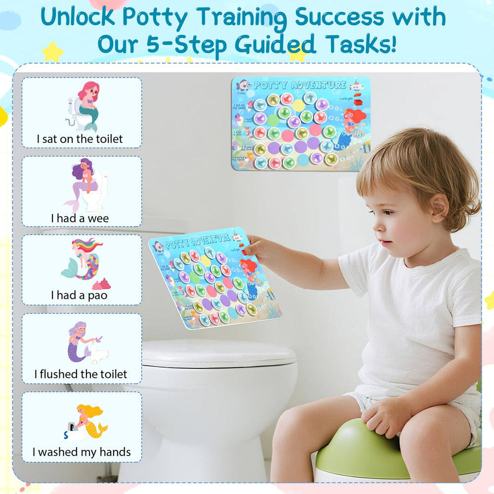 Khlerox Mermaid Potty Chart 40 dragon eggs celebrate milestones during potty training.