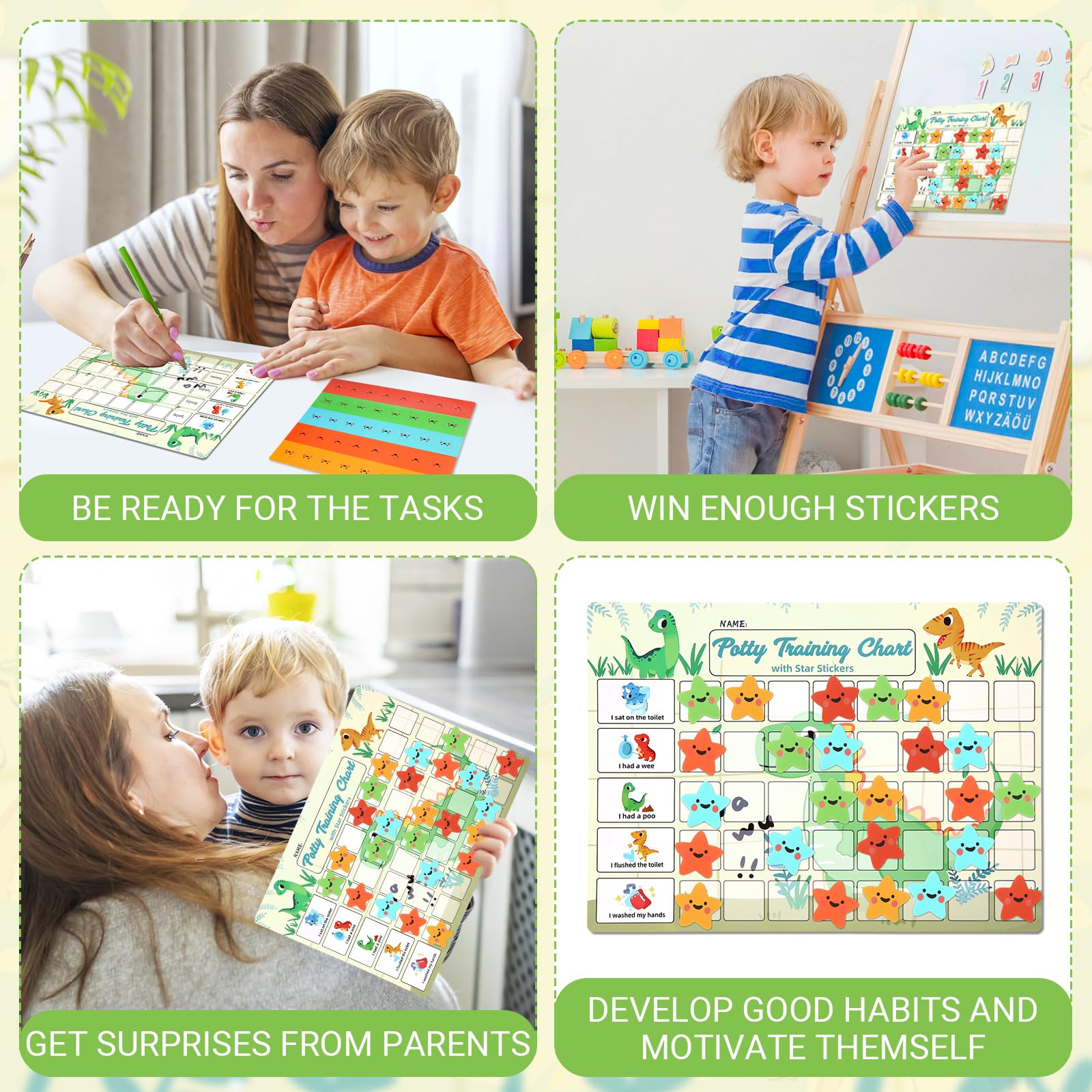Khlerox Potty Chart reusable design supports repeated rewards across days.