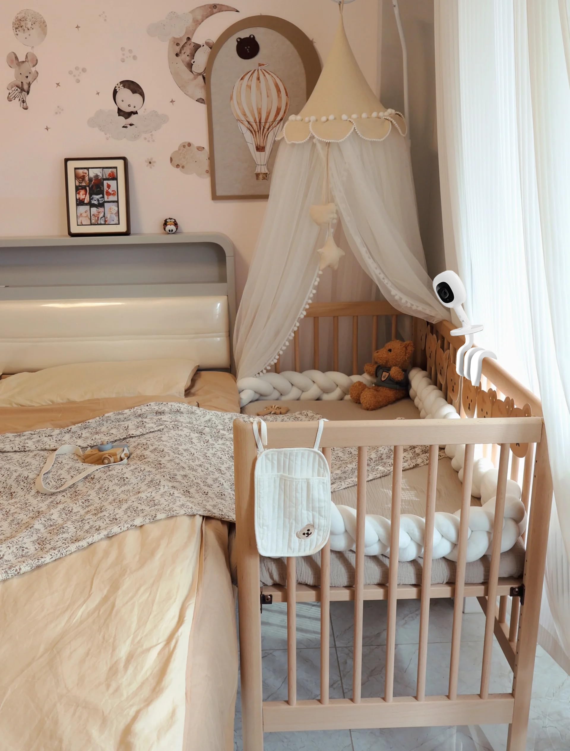 KHQBG Flexible Baby Monitor Mount 360-degree angle enables flexible framing of baby or pet.