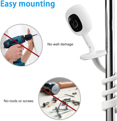 KHQBG Flexible Baby Monitor Mount clamp-on surface for damage-free installation on desks and cribs.