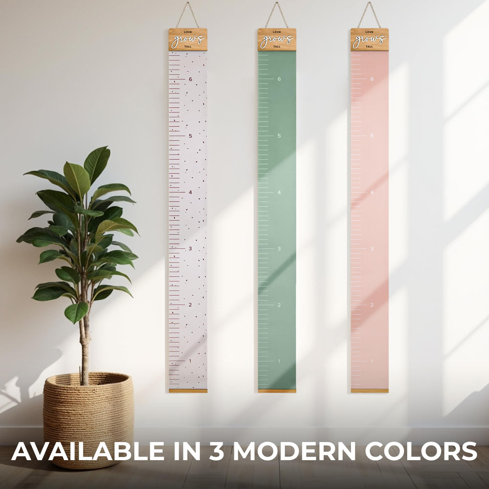 KIBAGA growth chart wall basswood detail emphasizes sturdy construction.