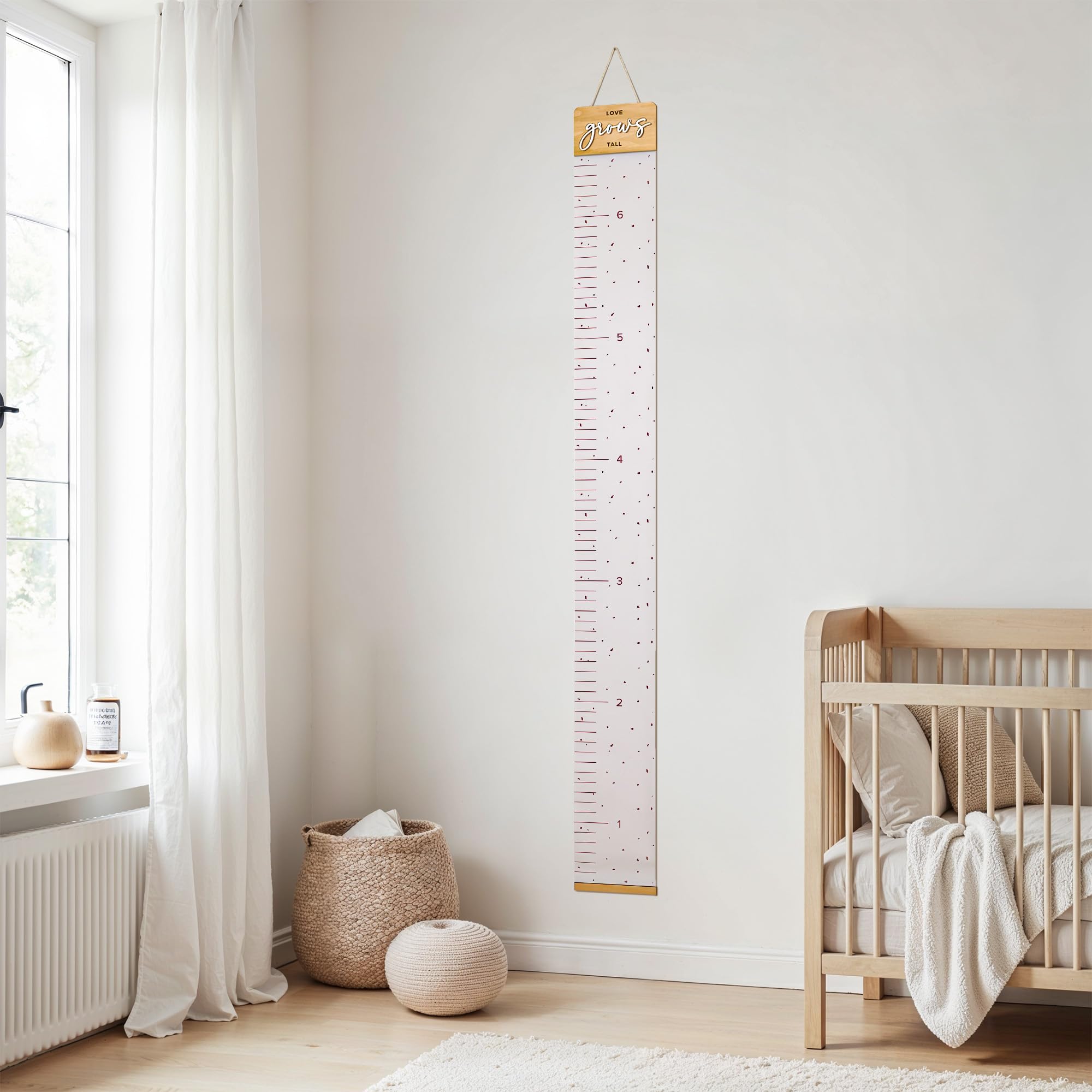 KIBAGA growth-chart-easy-setup-cotton-rope includes quick hanging for fast setup.