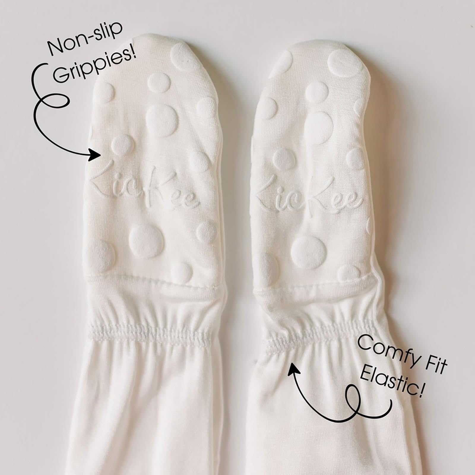KicKee Pants Festive Footie Pajamas grip-soles help little movers stay steady